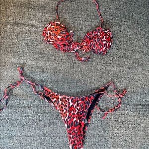 Brand New Red Cheetah print bikini!